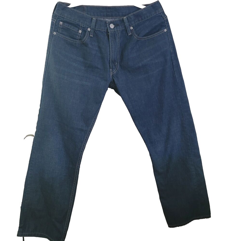 Levis 514 Mens Jeans 33 x 30 Blue Slim Straight Leg Medium Wash Preppy Western - Picture 2 of 11